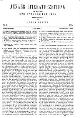 Jenaer Literaturzeitung Samstag 10. Januar 1874