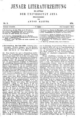 Jenaer Literaturzeitung Samstag 17. Januar 1874