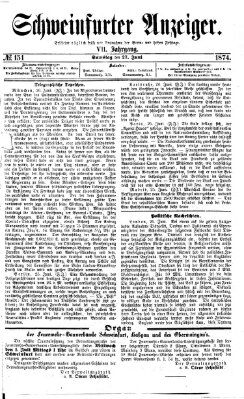 Schweinfurter Anzeiger Samstag 27. Juni 1874