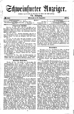 Schweinfurter Anzeiger Mittwoch 30. Dezember 1874
