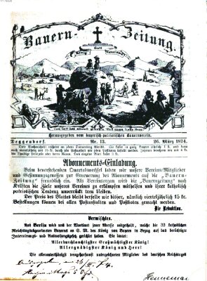Bauern-Zeitung Donnerstag 26. März 1874