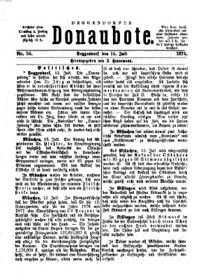 Deggendorfer Donaubote Dienstag 14. Juli 1874
