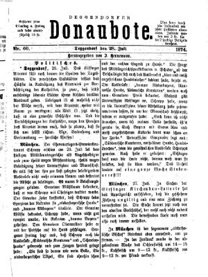 Deggendorfer Donaubote Dienstag 28. Juli 1874