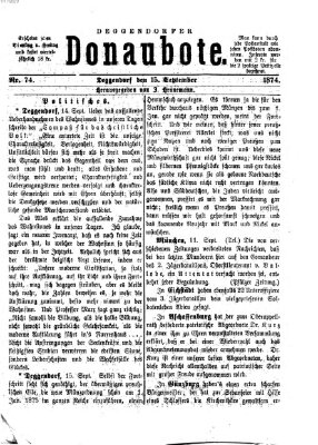 Deggendorfer Donaubote Dienstag 15. September 1874