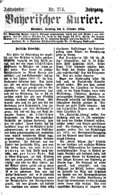 Bayerischer Kurier Samstag 3. Oktober 1874