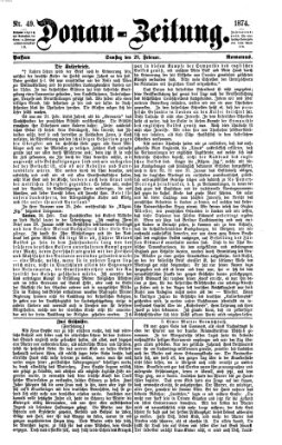 Donau-Zeitung Samstag 28. Februar 1874