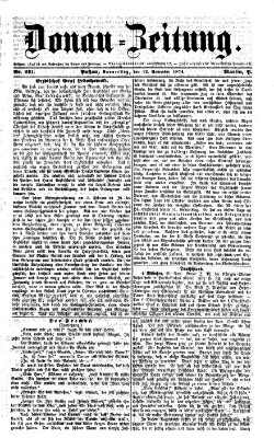 Donau-Zeitung Donnerstag 12. November 1874
