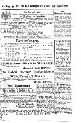 Würzburger Stadt- und Landbote Mittwoch 1. April 1874