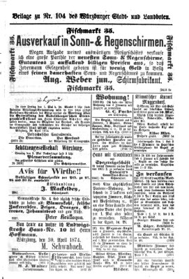 Würzburger Stadt- und Landbote Freitag 1. Mai 1874