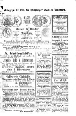 Würzburger Stadt- und Landbote Mittwoch 9. Dezember 1874