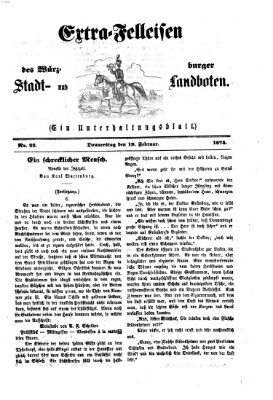 Extra-Felleisen (Würzburger Stadt- und Landbote) Donnerstag 19. Februar 1874