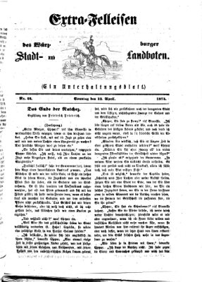 Extra-Felleisen (Würzburger Stadt- und Landbote) Sonntag 12. April 1874