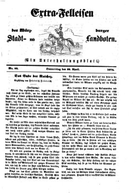 Extra-Felleisen (Würzburger Stadt- und Landbote) Donnerstag 30. April 1874