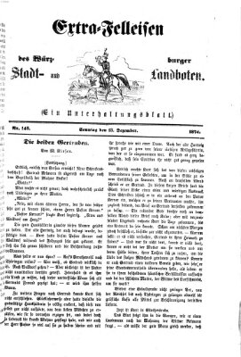 Extra-Felleisen (Würzburger Stadt- und Landbote) Sonntag 13. Dezember 1874
