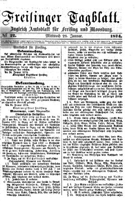 Freisinger Tagblatt (Freisinger Wochenblatt) Mittwoch 28. Januar 1874
