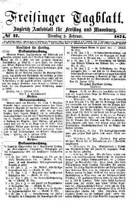 Freisinger Tagblatt (Freisinger Wochenblatt) Dienstag 3. Februar 1874