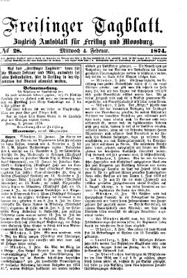 Freisinger Tagblatt (Freisinger Wochenblatt) Mittwoch 4. Februar 1874