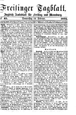 Freisinger Tagblatt (Freisinger Wochenblatt) Donnerstag 19. Februar 1874