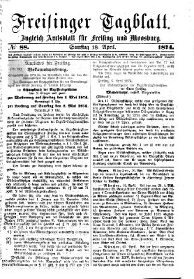 Freisinger Tagblatt (Freisinger Wochenblatt) Samstag 18. April 1874