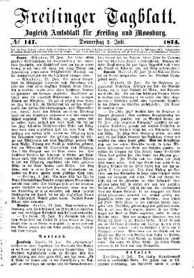 Freisinger Tagblatt (Freisinger Wochenblatt) Donnerstag 2. Juli 1874