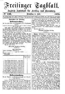 Freisinger Tagblatt (Freisinger Wochenblatt) Samstag 4. Juli 1874