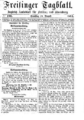 Freisinger Tagblatt (Freisinger Wochenblatt) Samstag 29. August 1874