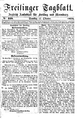 Freisinger Tagblatt (Freisinger Wochenblatt) Samstag 17. Oktober 1874