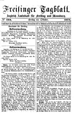 Freisinger Tagblatt (Freisinger Wochenblatt) Freitag 23. Oktober 1874