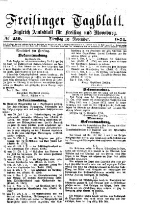 Freisinger Tagblatt (Freisinger Wochenblatt) Dienstag 10. November 1874