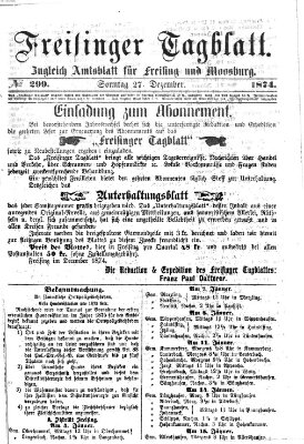 Freisinger Tagblatt (Freisinger Wochenblatt) Sonntag 27. Dezember 1874