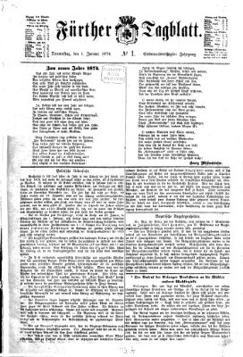 Fürther Tagblatt Donnerstag 1. Januar 1874