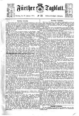 Fürther Tagblatt Sonntag 25. Januar 1874