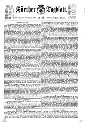 Fürther Tagblatt Donnerstag 19. Februar 1874