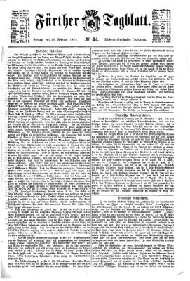 Fürther Tagblatt Freitag 20. Februar 1874
