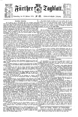 Fürther Tagblatt Donnerstag 26. Februar 1874