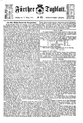 Fürther Tagblatt Dienstag 17. März 1874