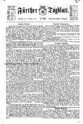 Fürther Tagblatt Samstag 21. März 1874