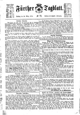 Fürther Tagblatt Dienstag 24. März 1874