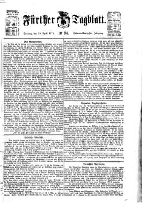Fürther Tagblatt Sonntag 19. April 1874