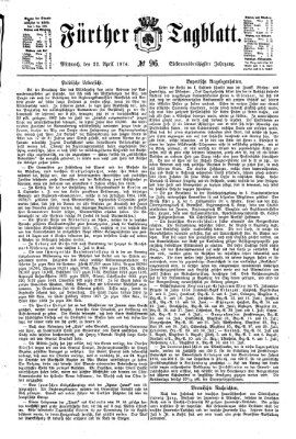 Fürther Tagblatt Mittwoch 22. April 1874