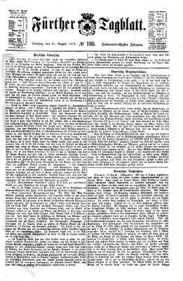 Fürther Tagblatt Samstag 15. August 1874