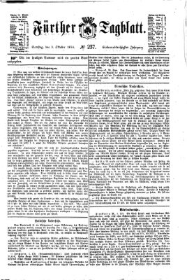 Fürther Tagblatt Samstag 3. Oktober 1874