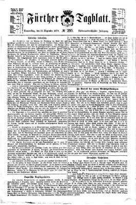 Fürther Tagblatt Donnerstag 10. Dezember 1874