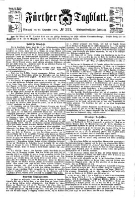 Fürther Tagblatt Mittwoch 30. Dezember 1874