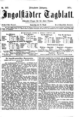 Ingolstädter Tagblatt Donnerstag 20. August 1874