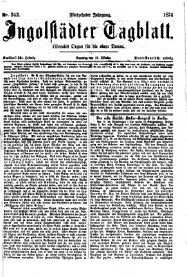 Ingolstädter Tagblatt Samstag 17. Oktober 1874