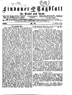 Lindauer Tagblatt für Stadt und Land Dienstag 17. Februar 1874