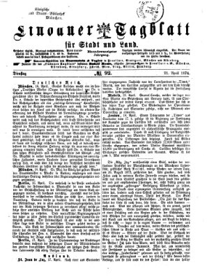 Lindauer Tagblatt für Stadt und Land Dienstag 21. April 1874