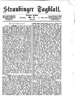 Straubinger Tagblatt Donnerstag 15. Januar 1874