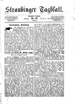 Straubinger Tagblatt Sonntag 22. März 1874